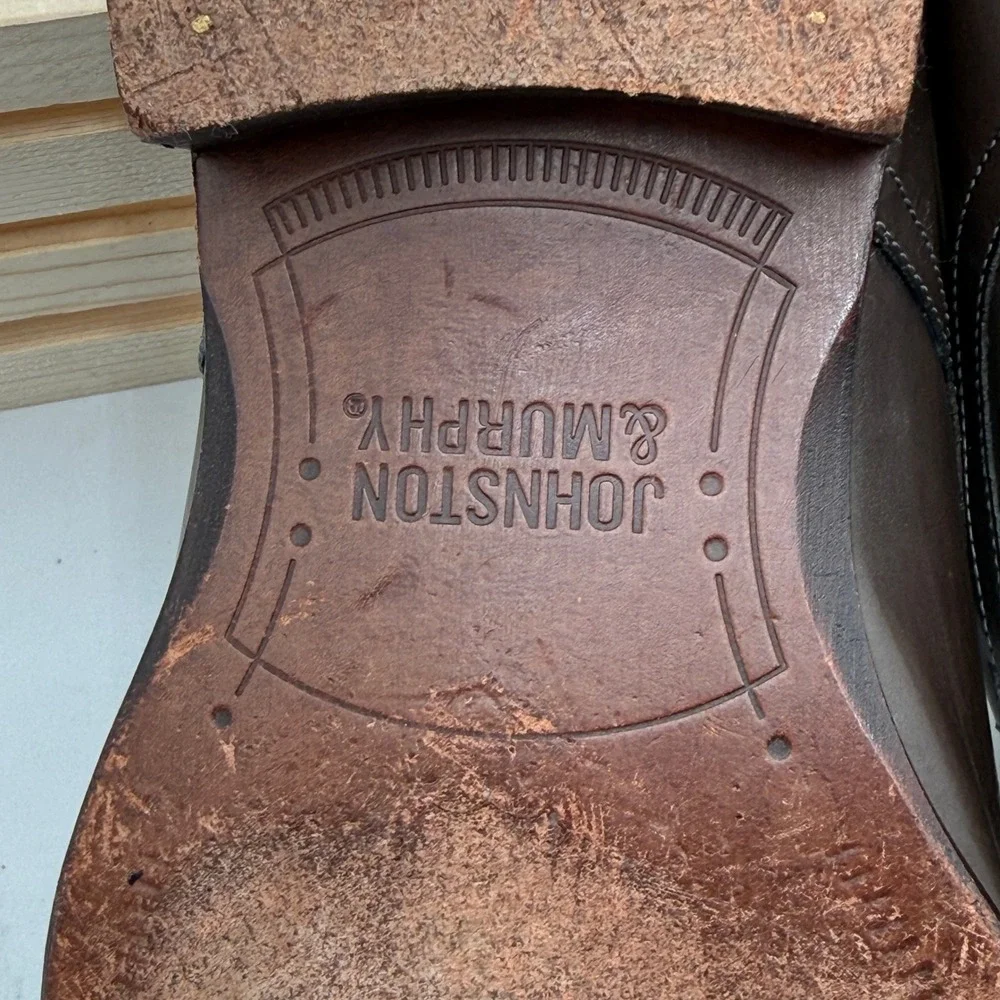 Johnston & Murphy Double Monk Strap Dress Shoes Brown Leather Sheepskin Mens 11M